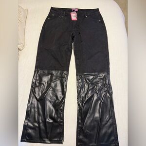 Edikted Black Straight Leg Pants